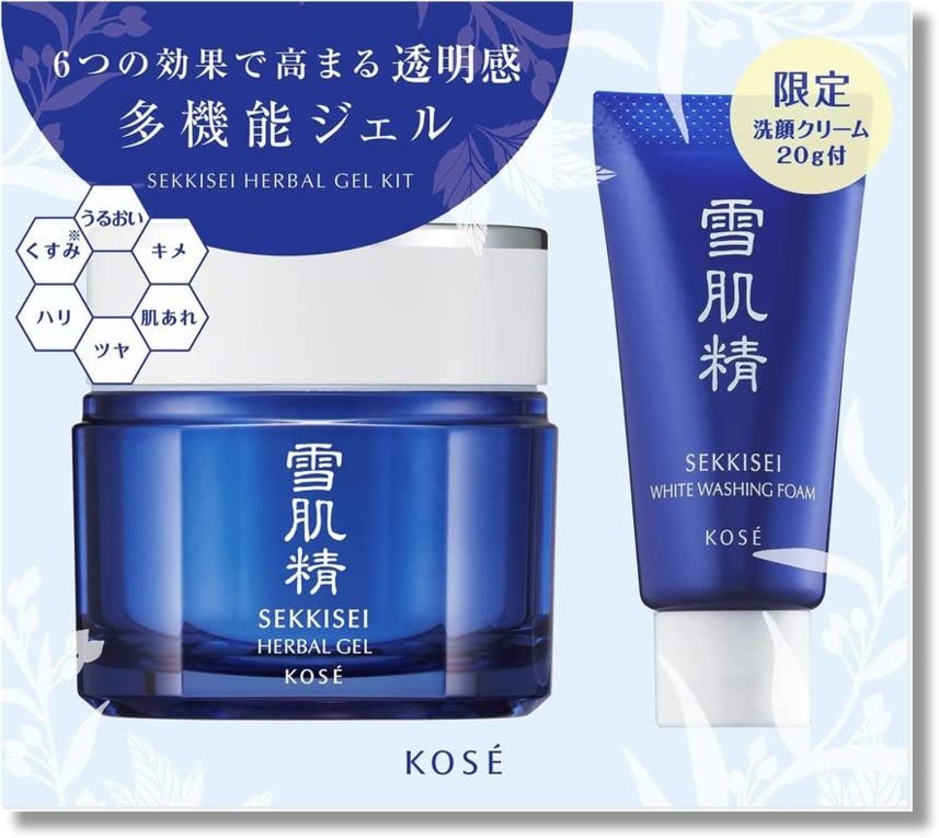 Sekkisei Herbal Gel Kit with Mini Face Wash for Radiant Skin