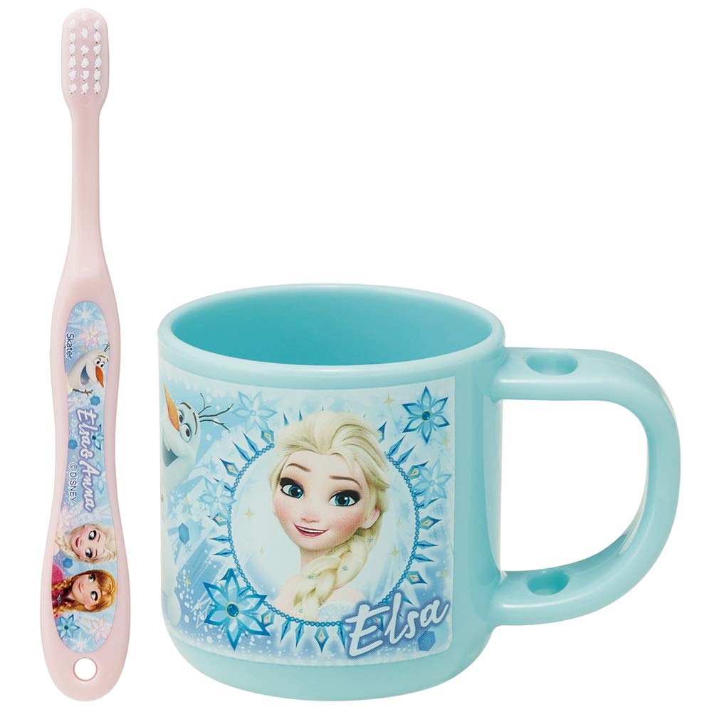 Skater Toothbrush Set with Stand and Cup for Ages 3-5, 180ml, 14.5cm, Frozen, Disney KTB5