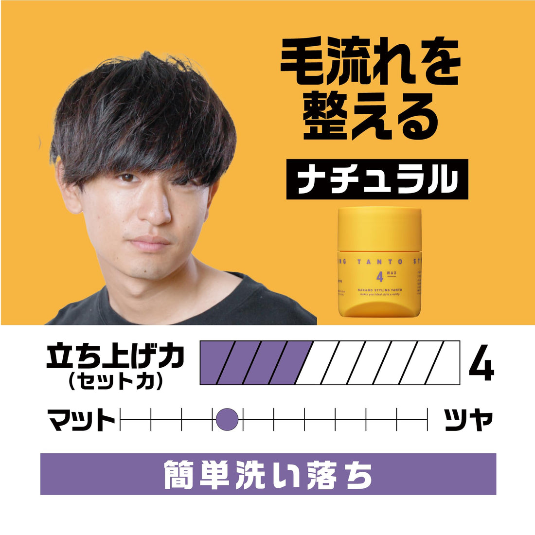 Tanto Natural Style Styling Wax 90g for Men with Shine and Texture