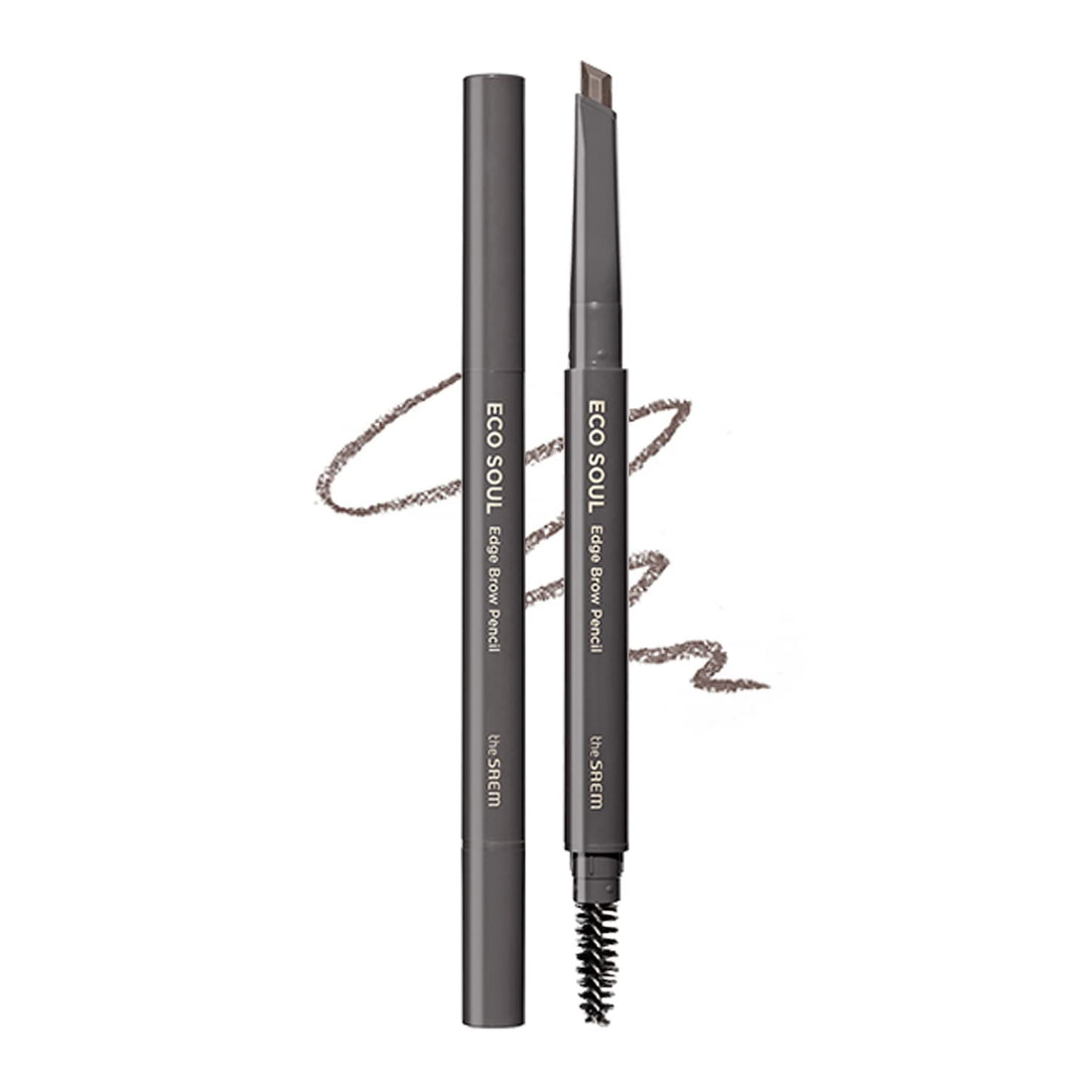 The Saem Eco Soul Edge Brow Pencil 03 Gray Brown with Sharpener and Refill