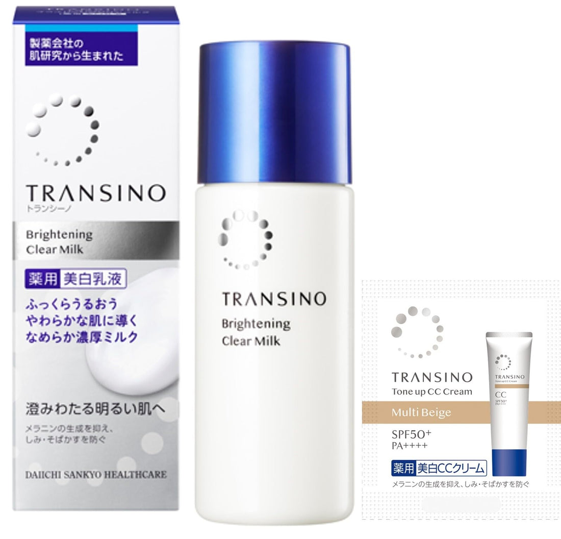 transino トランシーノ薬用ブライトニングクリアミルク 乳液 美白 100mL サンプル付きトラネキサム酸 グリチルリチン酸2K 配合 「Wの有効成分」ふっくらうるおう 美白乳液 医薬部外品
