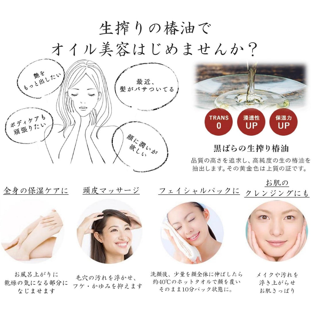 Tsubaki Oil 100% Camellia Hair Oil 72ml Multi-Use Treatment