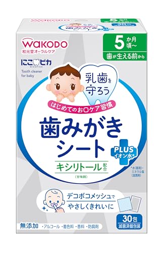 Wakoudou Baby Tooth Protection Xylitol Tooth Wipes 30 Count