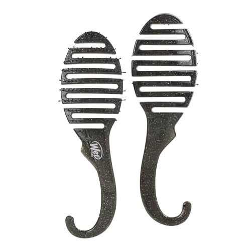 Wet Brush Shower Detangler Glitter Black Hair Brush for Effortless Styling
