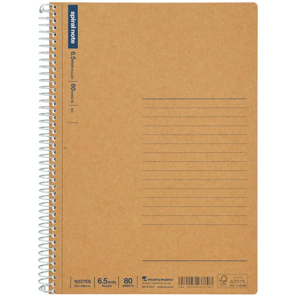 Maruman Spiral Notebooks A5, B5 & B6 with Wide Rule Sheets