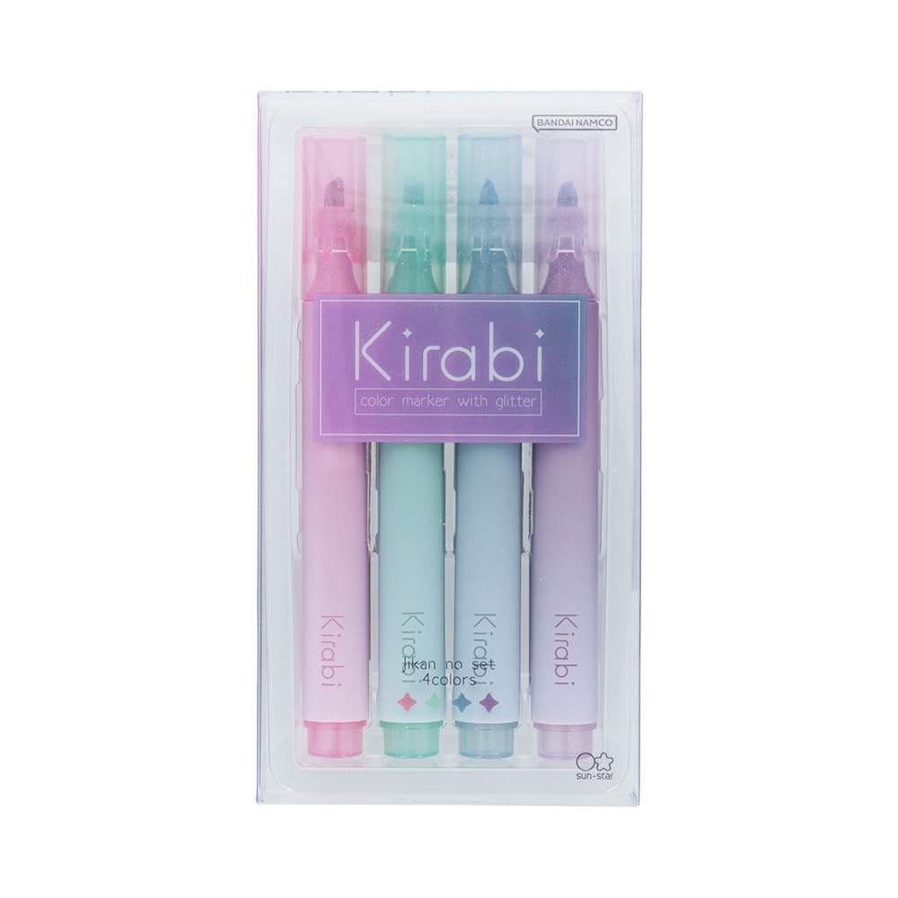 Sun-Star Stationery Glitter Markers Seasonal & Time Set with 12 Colors