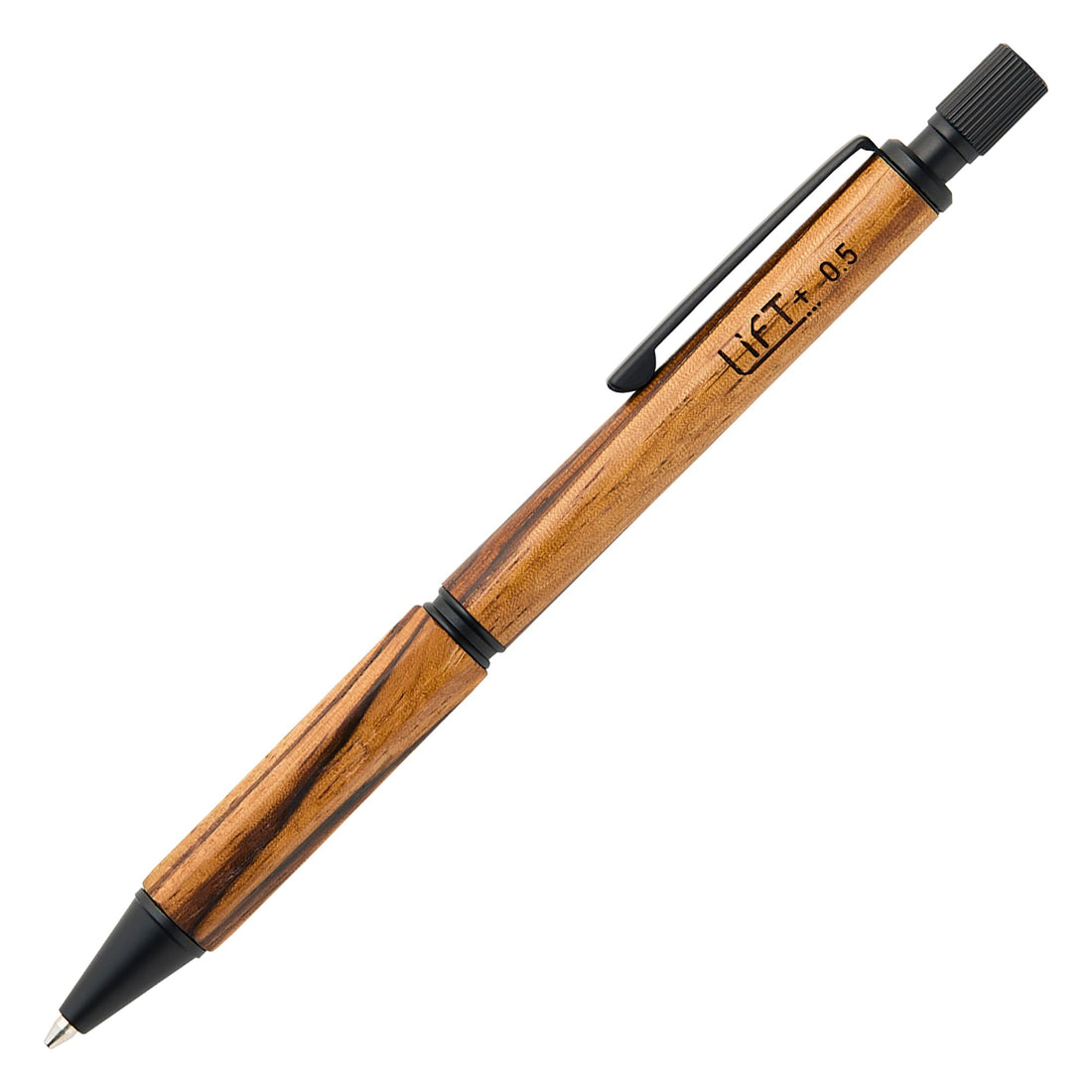LIFT+ Wood Mechanical Pencil 0.5mm Walnut & Zebra Wood Finish
