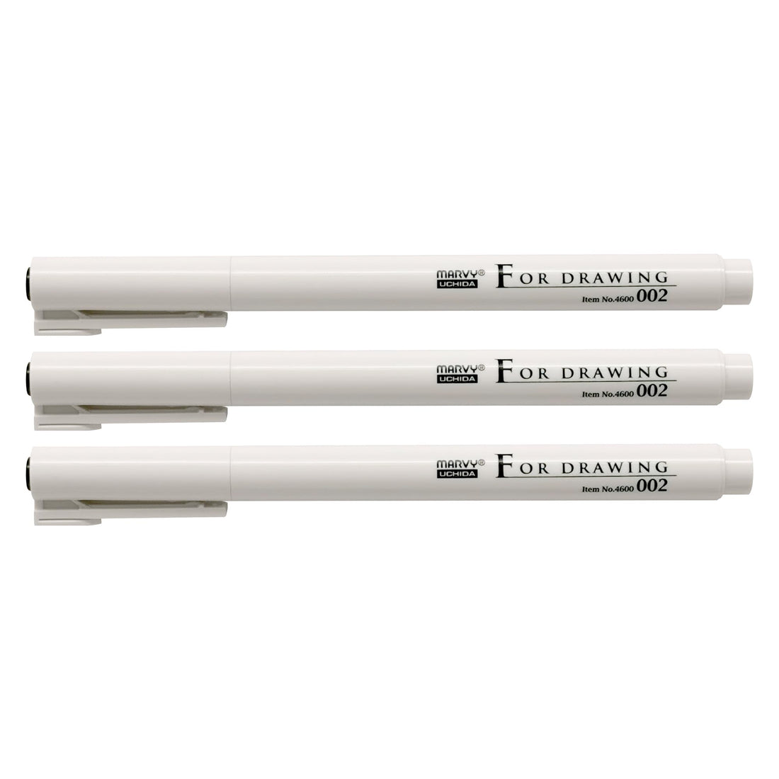 MARVY Fine Tip Drawing Pens Set of 3 Black 0.02mm to 0.05mm