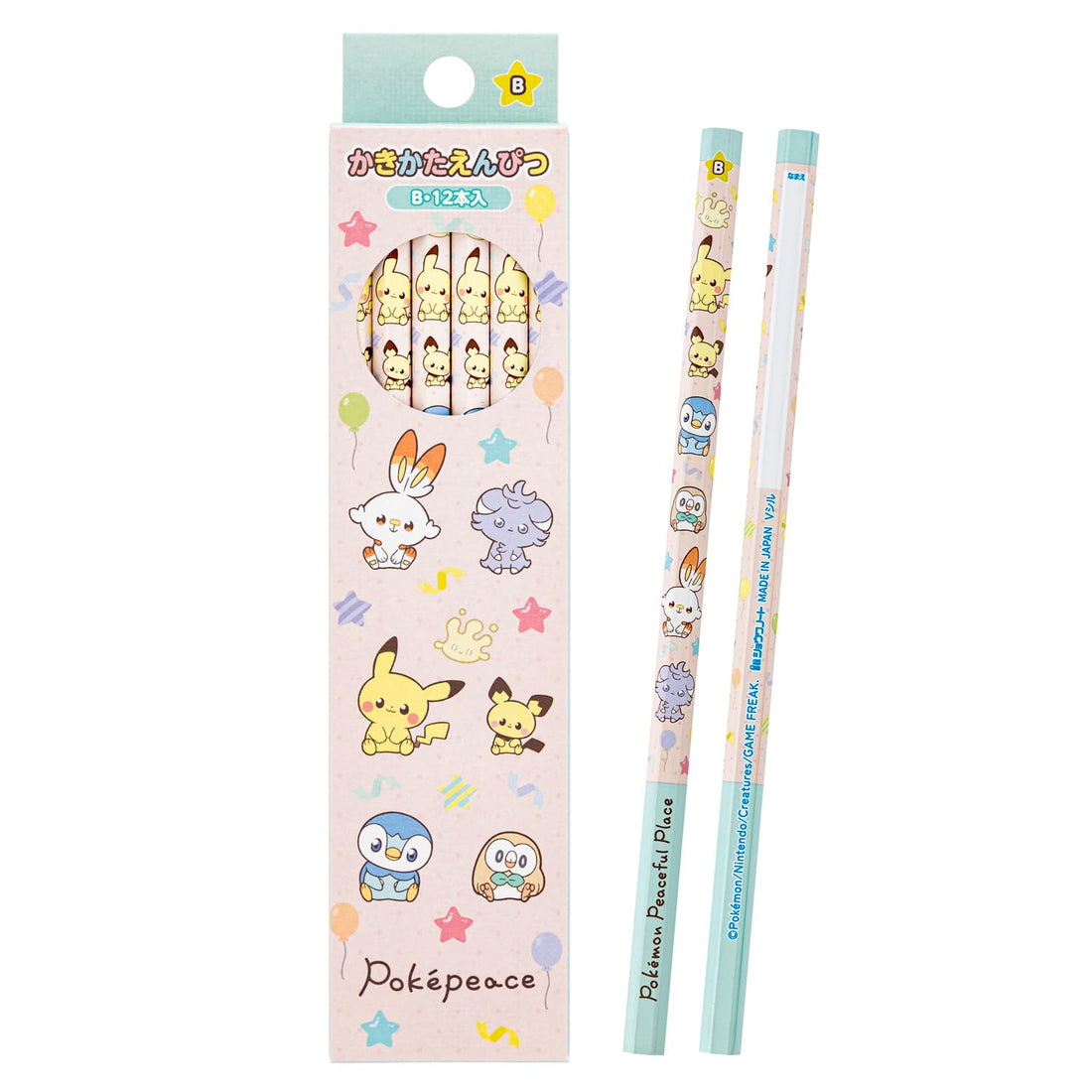 Showa Note Pokemon Pencil Set 4B & B - 4 Pieces & 1 Dozen