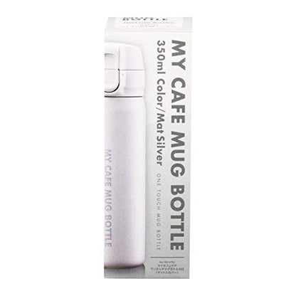 Paarukinzoku Slim Water Bottle 350ml One-Touch Insulated Silver