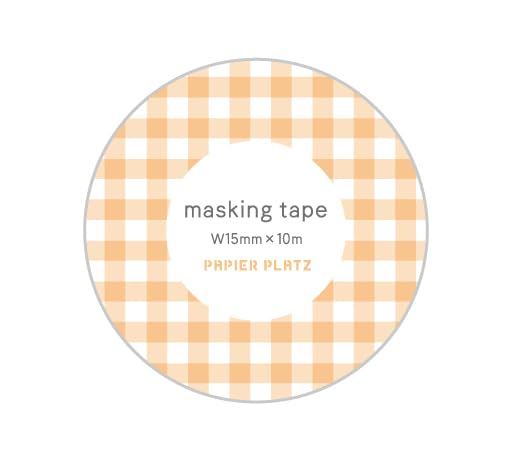 Papier Platz Gingham Check Masking Tape Orange
