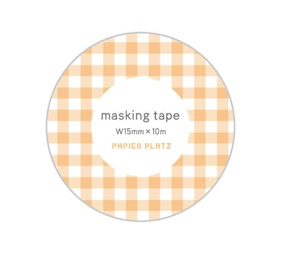Papier Platz Gingham Check Masking Tape Orange