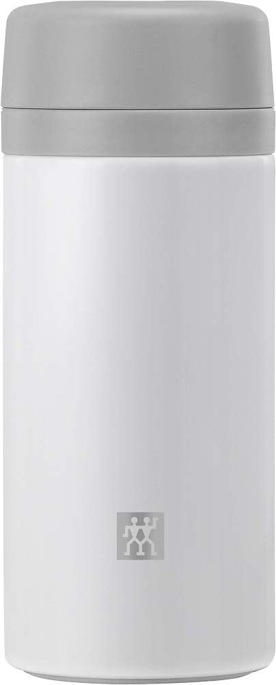 ZWILLING Strainer Bottle 420ml White Stainless Steel for Hot and Cold Beverages