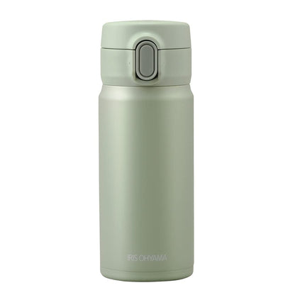 IRIS OHYAMA One-Touch Water Bottle 350ml Vacuum Insulated Pale Green