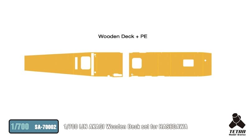 Tetra Model 1/700 Scale Japanese Aircraft Carrier Akagi Wooden Deck Parts