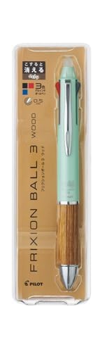 PILOT FriXion Ball 3 Wood Multi-Color Ballpoint Pen, 0.5 mm, Soft Green
