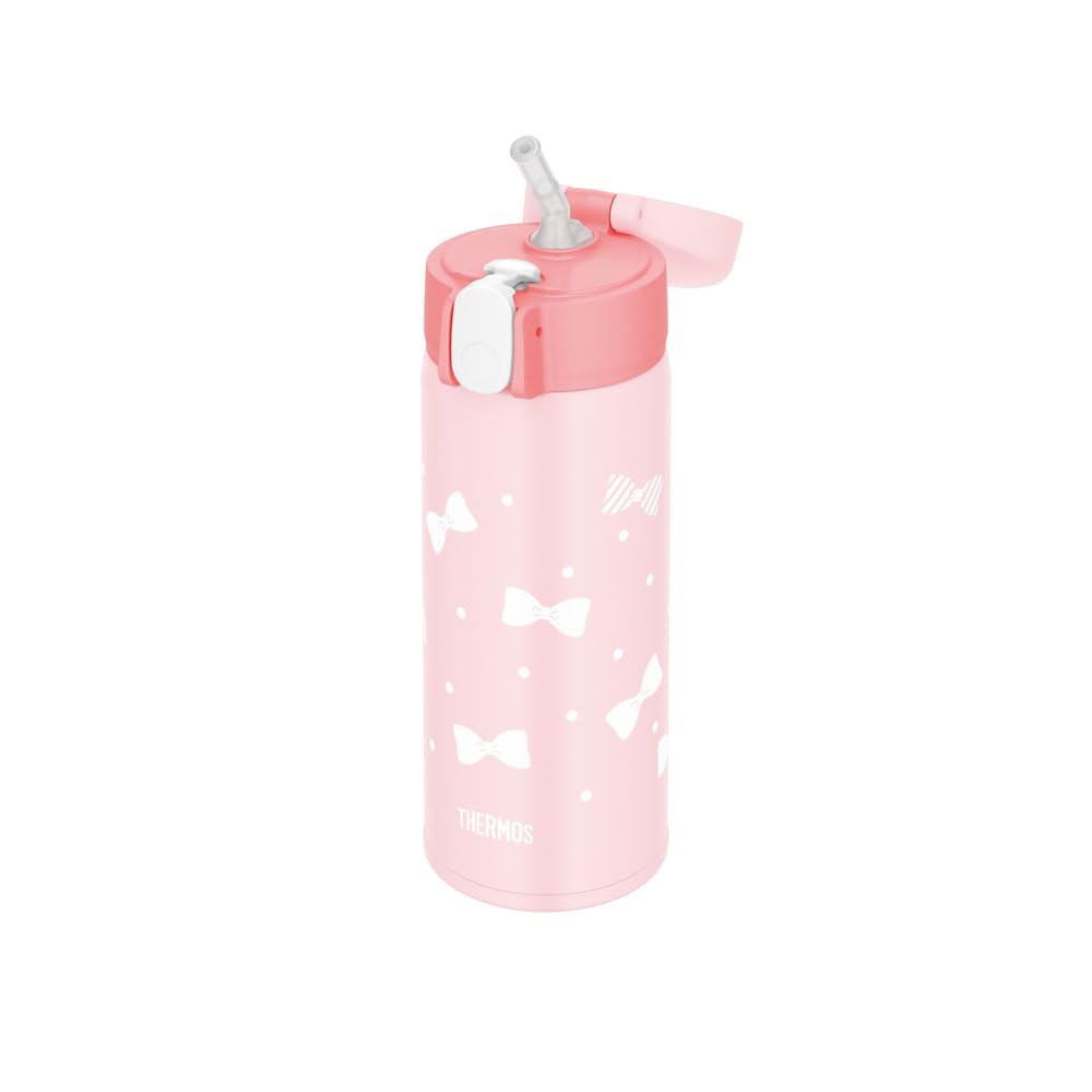 THERMOS Vacuum Insulated Straw Bottle 410ml Pink for Kids