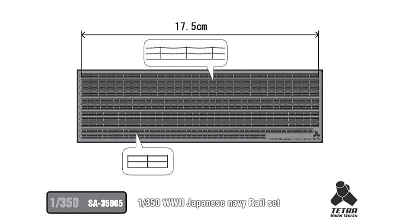 Tetra Model 1/350 Scale Model Handrail Parts Set for WWII Japanese Ships