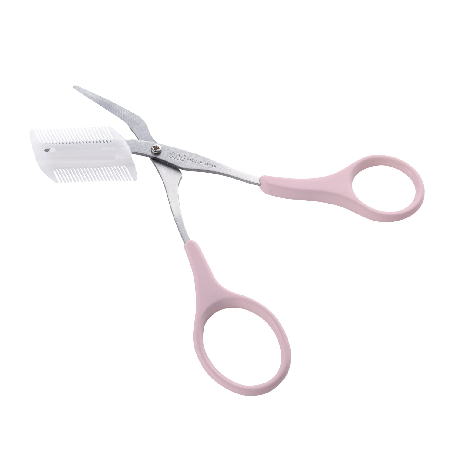 KAI Eyebrow Scissors with Comb for Precision Grooming Pink