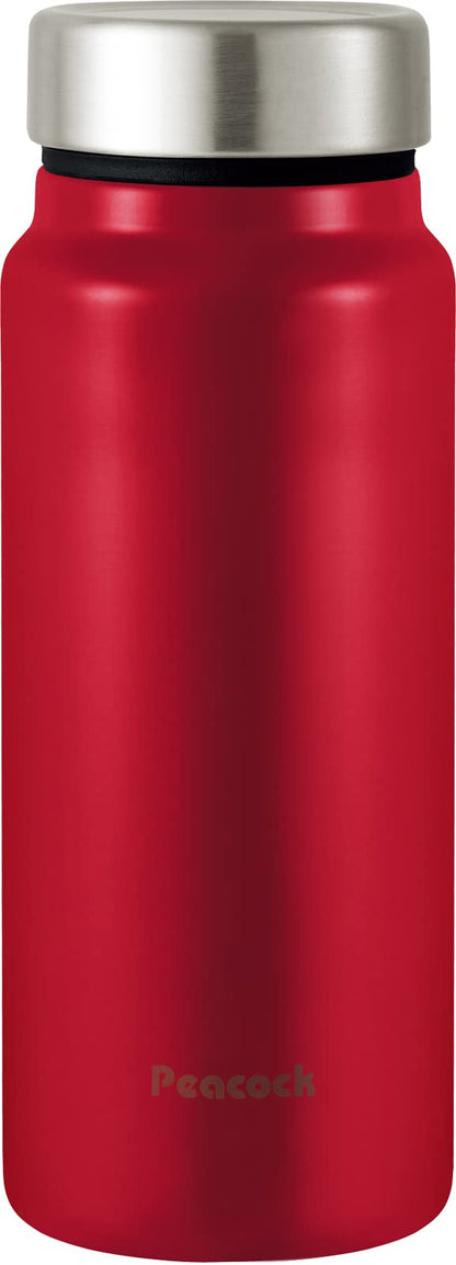 Peacock Vacuum Insulated Water Bottle 400ml Lightweight Red