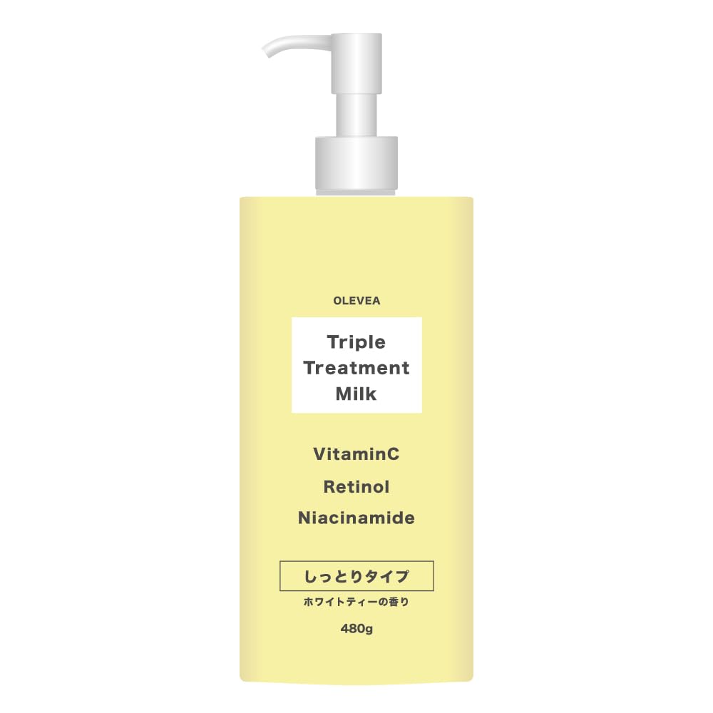 OLEVEA Body Milk Triple Treatment Milk 480g with White Tea Scent