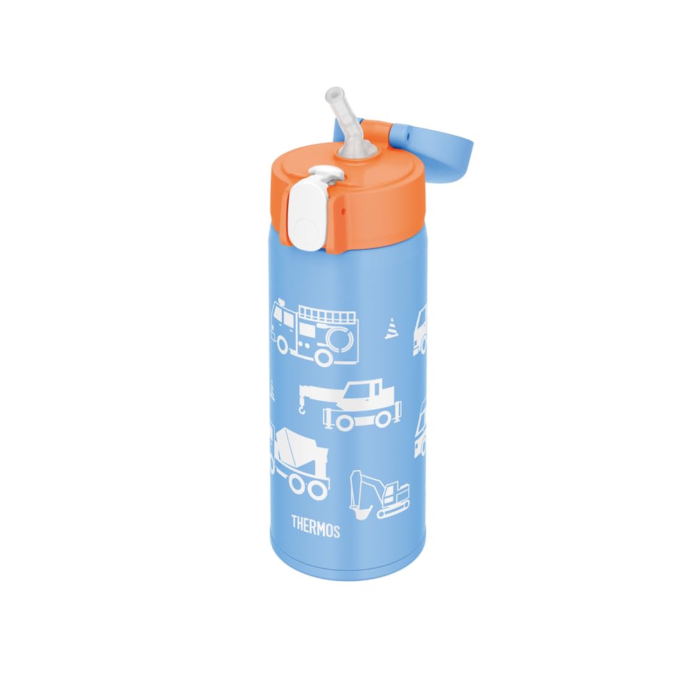 THERMOS Insulated Straw Bottle 410ml Blue for Kids