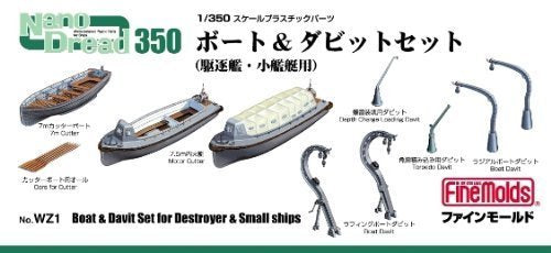 FineMolds 1/350 Nano Dread Series Boat and Davit Set for Models