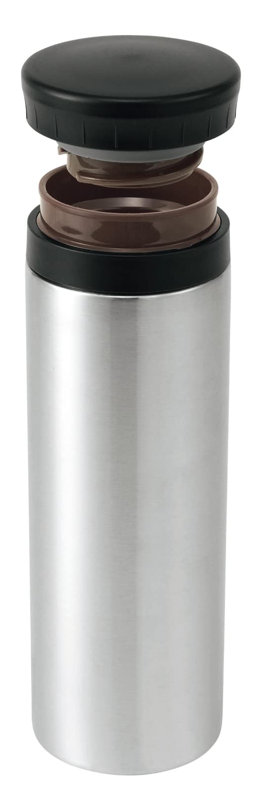 Kakusee Silver Insulated Water Bottle 500ml with Ice Stopper