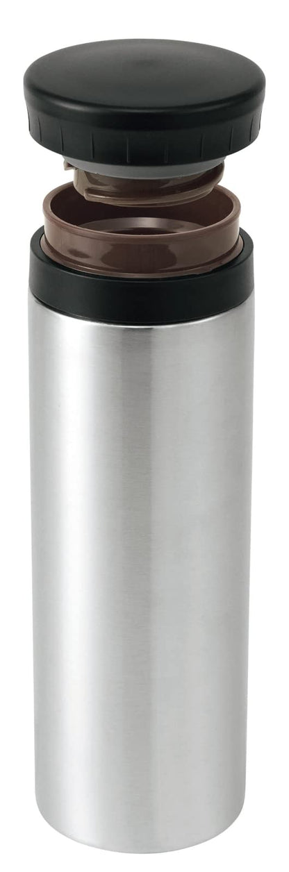 Kakusee Silver Insulated Water Bottle 500ml with Ice Stopper