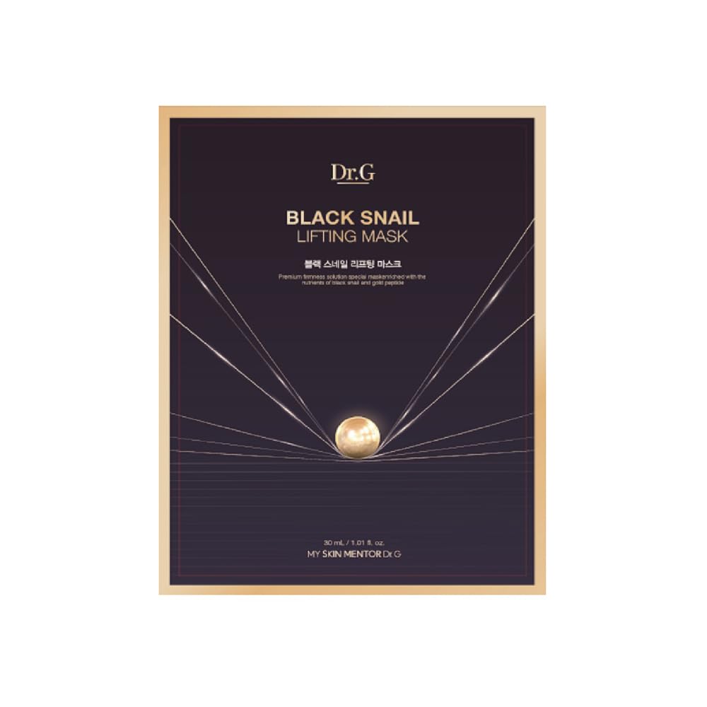 Dr.G Black Snail Lifting Mask Pack of 5 for Hydration and Firmness