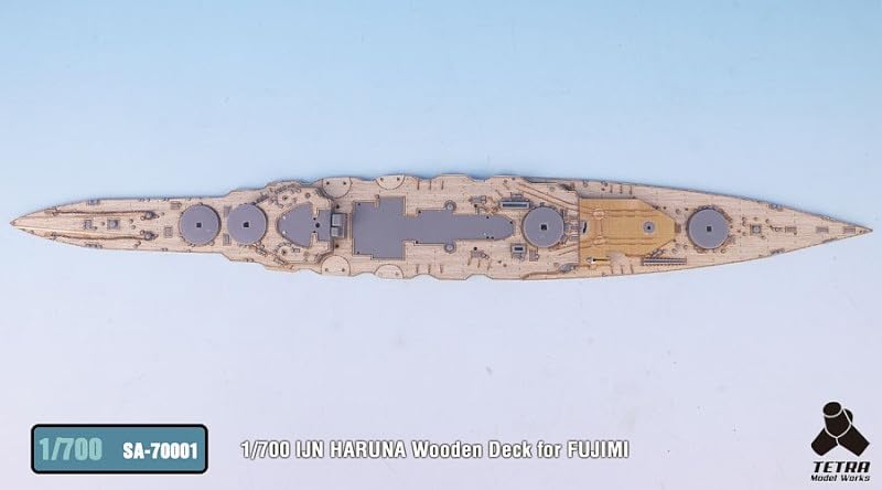 Tetra Model 1/700 Scale Battleship Haruna Wooden Deck Parts Set with Etched Parts