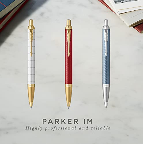 PARKER IM Premium Matte Red GT Ballpoint Pen Gift Boxed