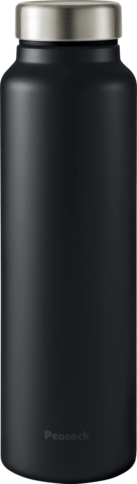 Peacock Stainless Steel Bottle Lightweight 800ml Matte Black