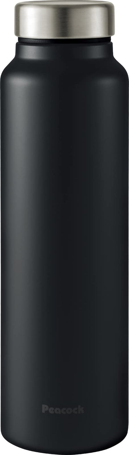 Peacock Stainless Steel Bottle Lightweight 800ml Matte Black