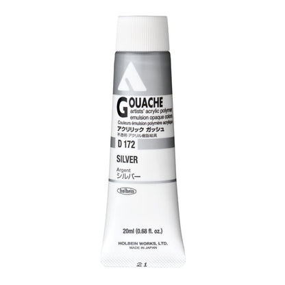 HOLBEIN Acrylic Gouache D172 20ml Silver for Artists