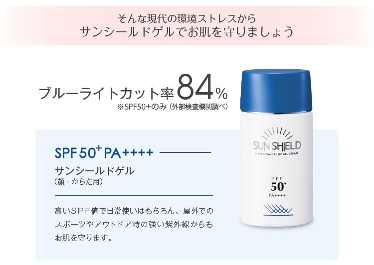 Racinia Sunscreen Gel SPF50 55ml for Japanese Skincare