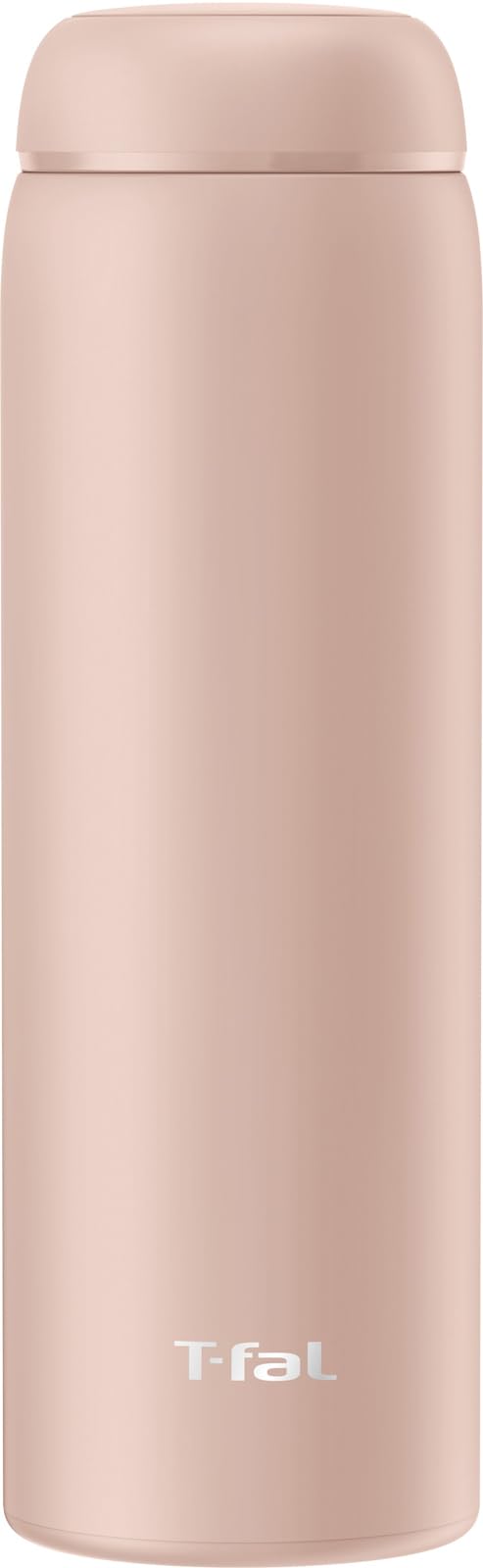 T-Fal Stainless Steel Water Bottle 450ml Slim Mug Pink Beige
