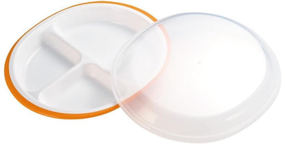 Komorijushi Round Lunch Plate with Food Cover Orange 25.5x21.5cm