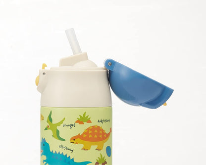 Skater Stainless Steel Straw Water Bottle 350ml with One-Push Lid