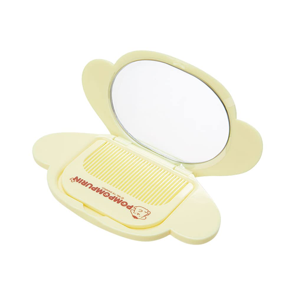 SANRIO Pompompurin Face Shaped Mirror and Comb Set