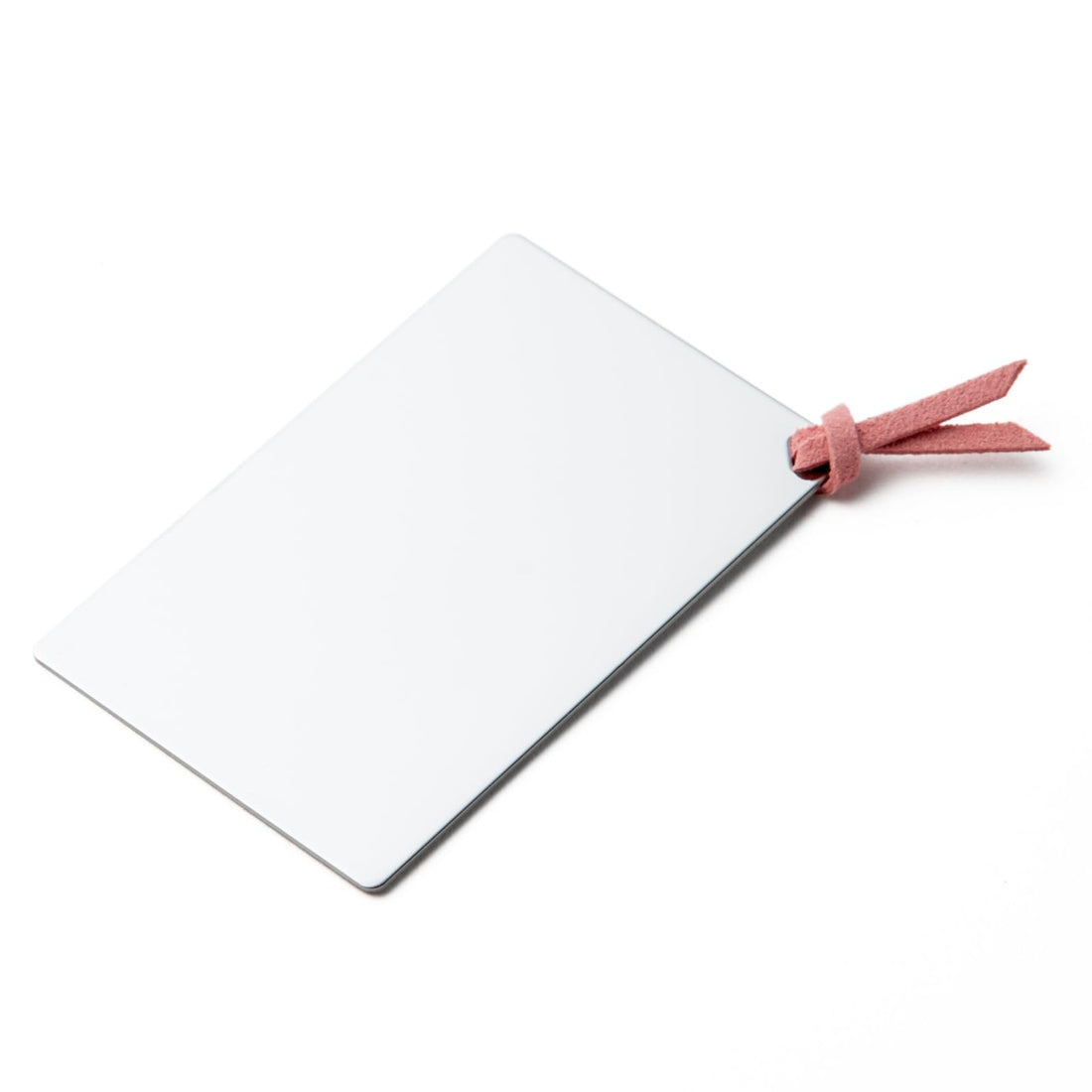 Horiuchi Kagami Stainless Steel Card Mirror with Pink String