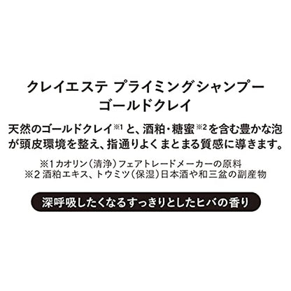 Clay Esthe Priming Shampoo Gold Clay 400ml for Japanese Skincare