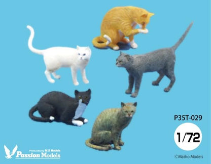 Passion Models 1/72 Cat Lovers Resin Kit Set of 5 Figures