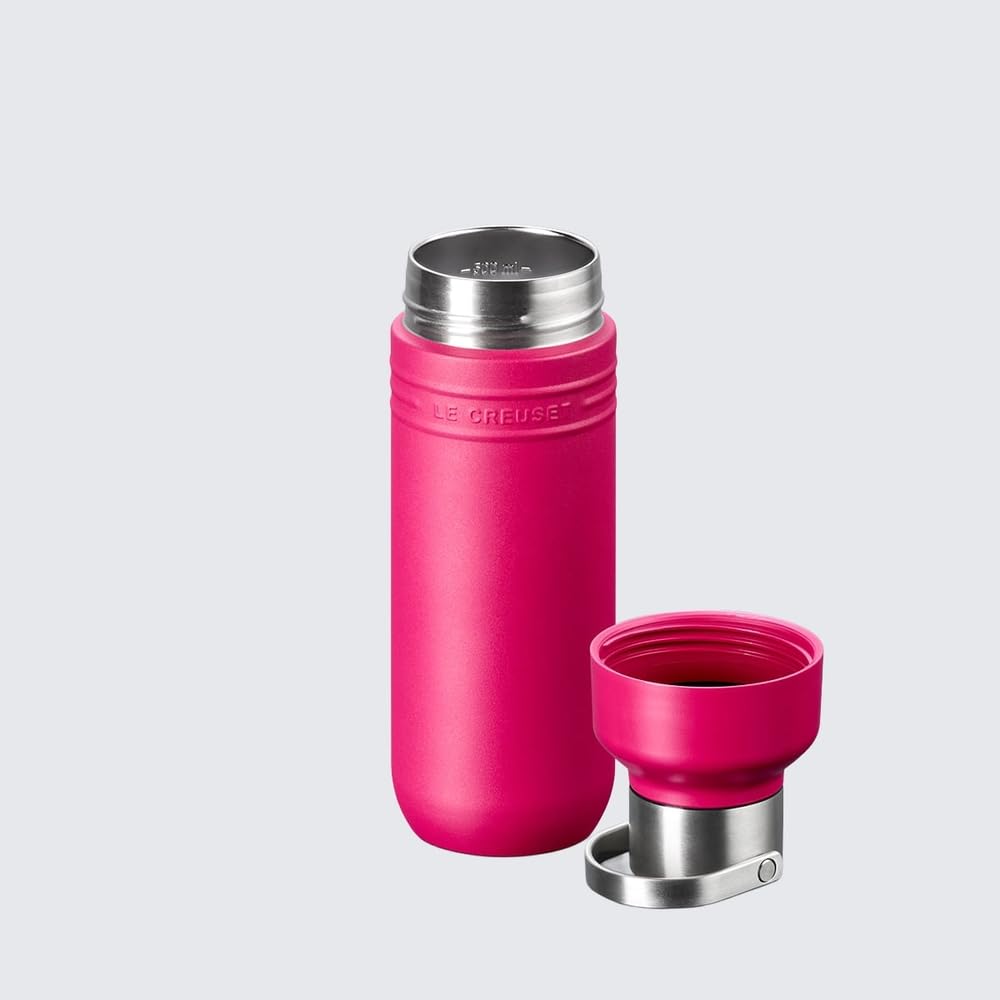 Le Creuset Stainless Steel Bottle 500ml Vacuum Insulated Berry Color