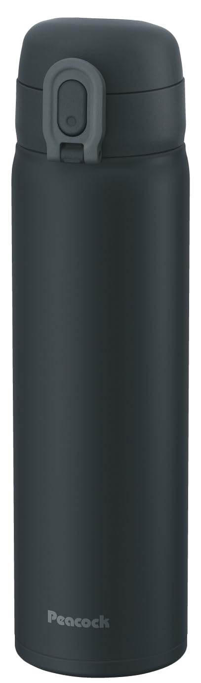 Peacock One-Touch Mug Bottle Charcoal Gray 500ml Easy Open