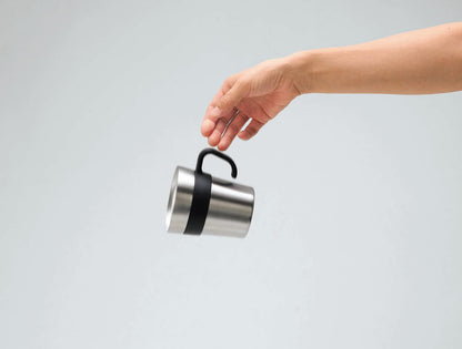 Kakusee Silver Mug 250ml with Lid Vacuum Insulated Stainless Steel