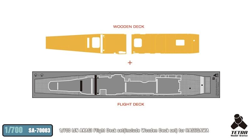 Tetra Model Works 1/700 Scale Aircraft Carrier Akagi Full Deck Set