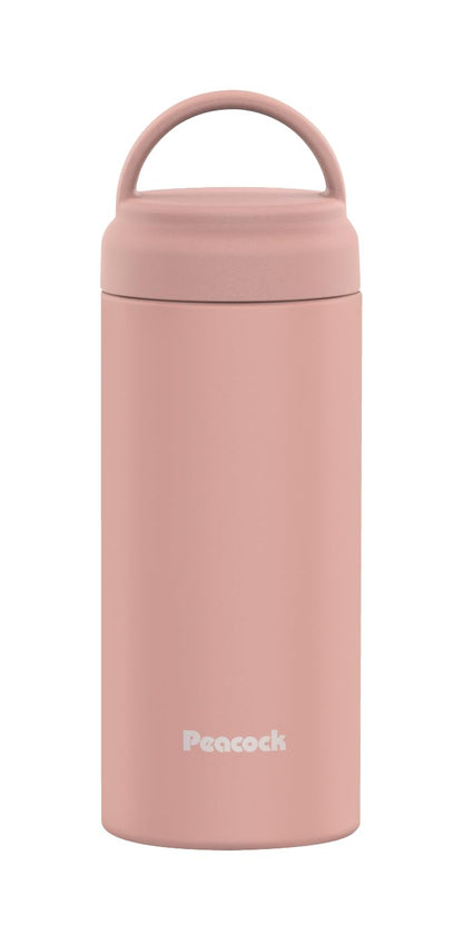 Peacock Insulated Bottle with Handle Dusty Pink 350ml