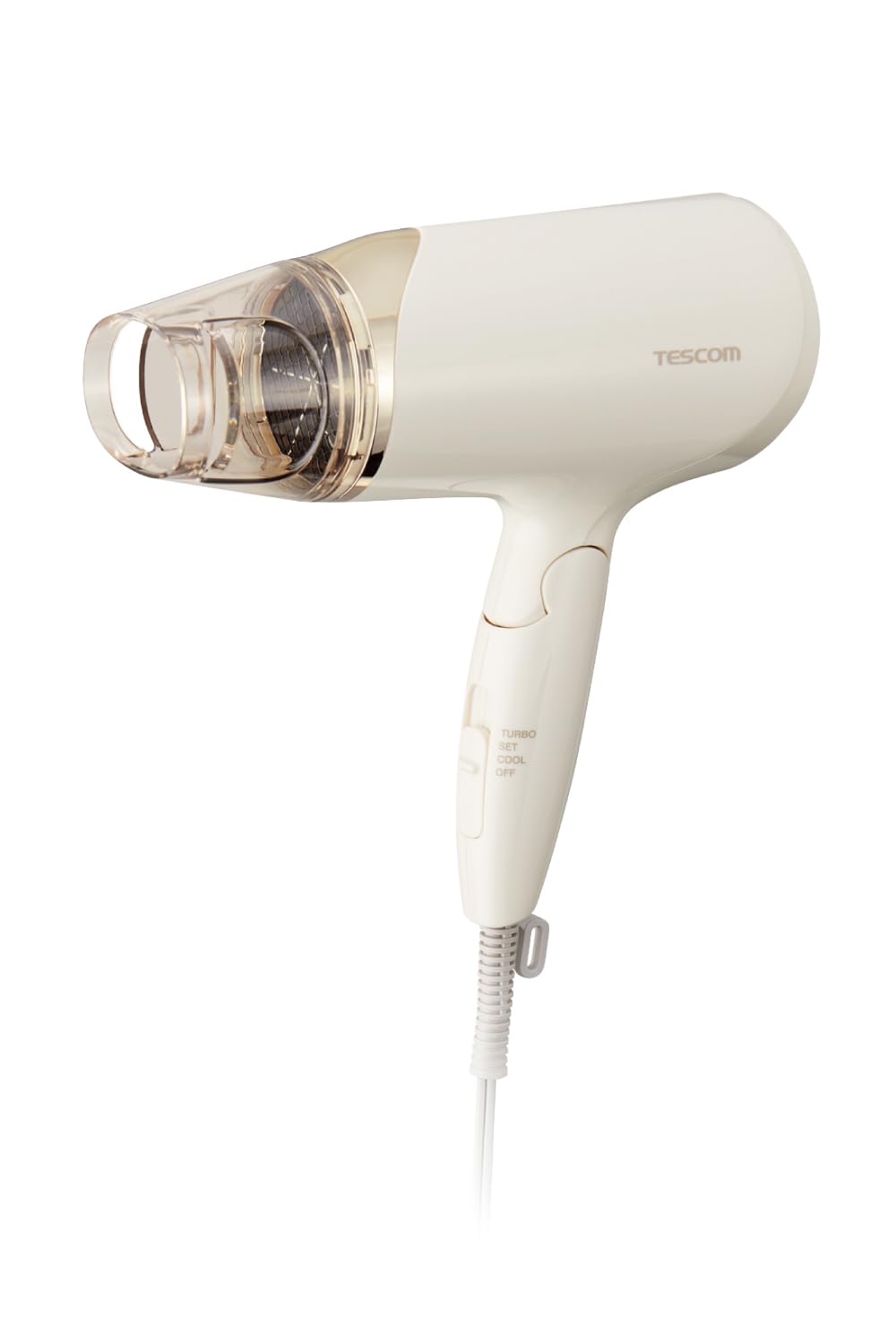 TESCOM Folding Hair Dryer with Negative Ion Technology Lightweight White