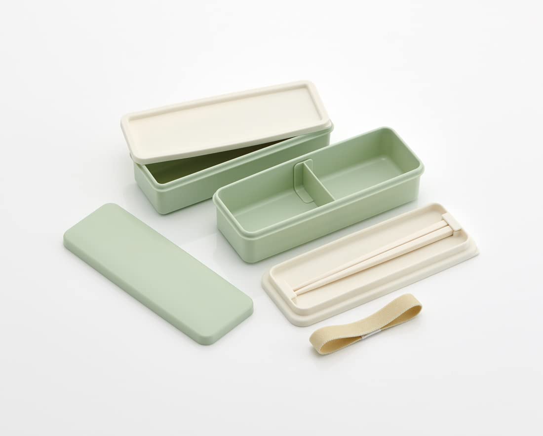 Skater Bento Box for Women 2-Tier 630ml Slim Lunch Box with Chopsticks